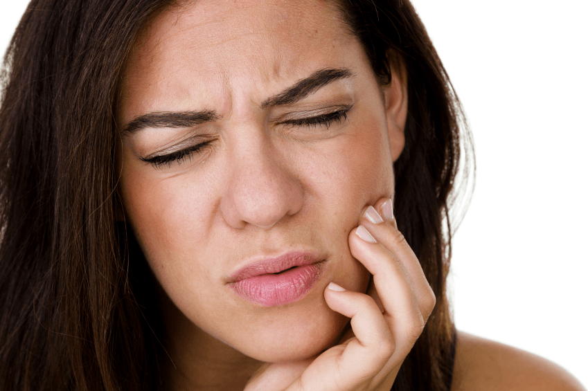 Woman with sensitive teeth