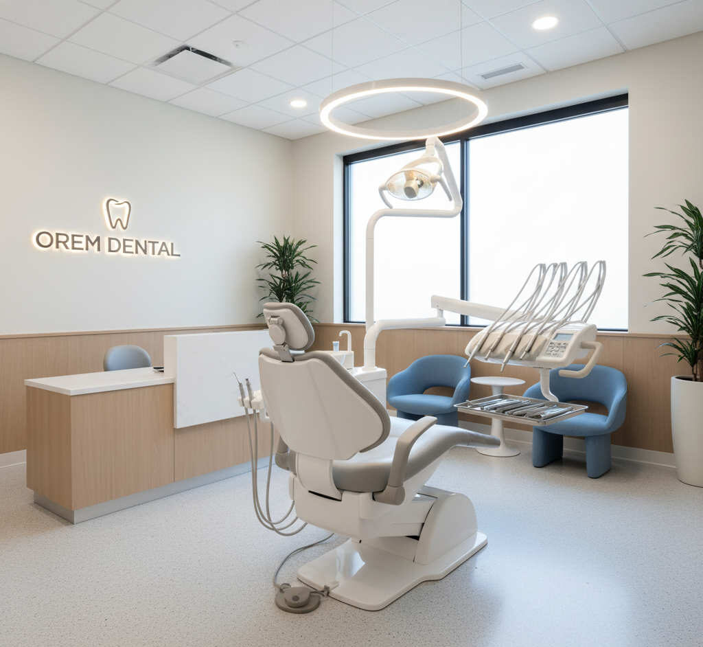 Clean modern dental exam room prepared for a routine checkup in Orem Utah