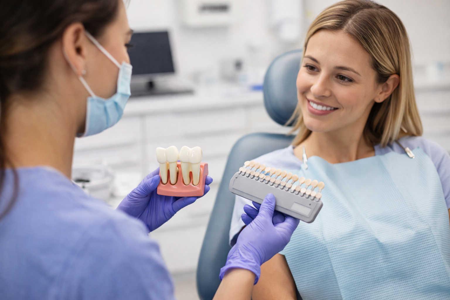 Dentist explaining tooth-colored metal-free filling options in Orem Utah