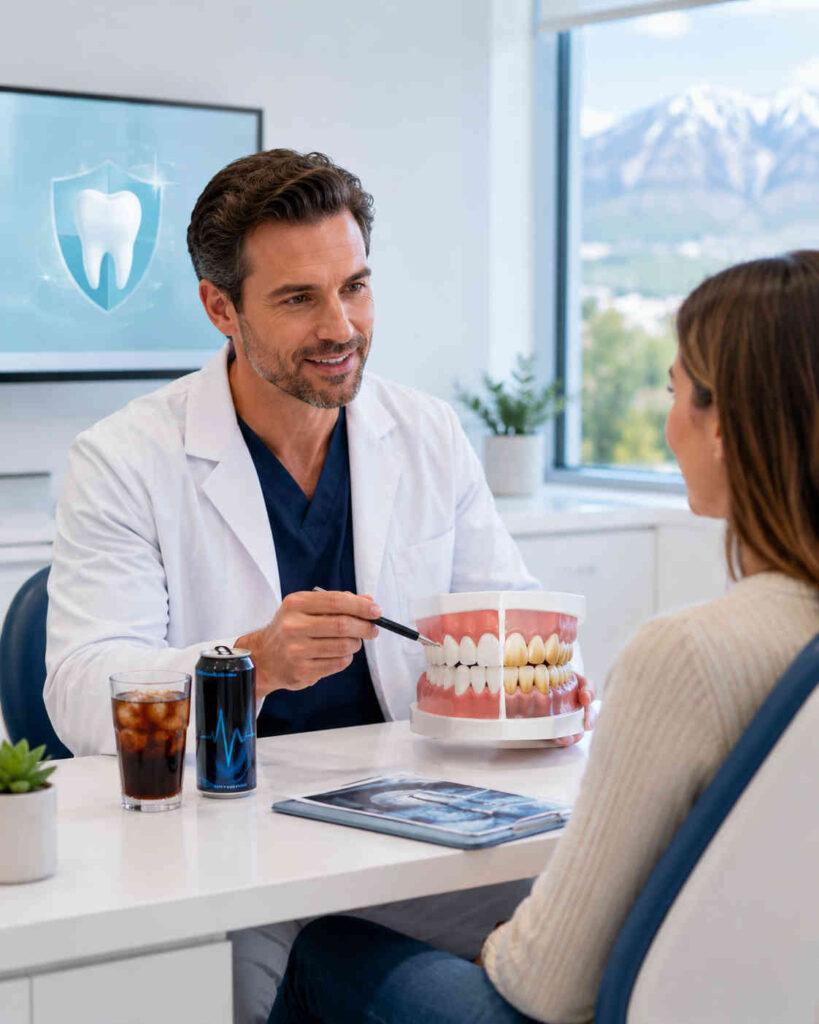 Dental consultation at Canyon Gate Dental in Orem Utah discussing oral health, tooth sensitivity, and preventive care